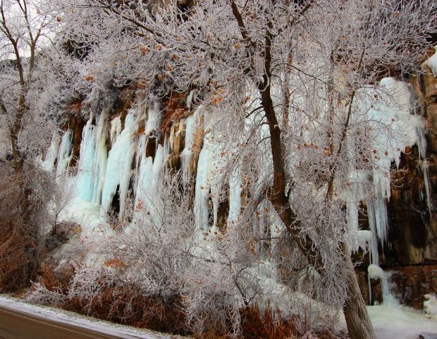 Frozen waterfall
